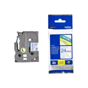 Image of Brother TZE-253 P-touch Blue on White Laminated Tape 24mm x 8m