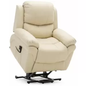 Image of More4homes - madison cream dual rise leather recliner