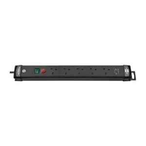 Image of Brennenstuhl Extension Lead With USB 5 Gang Way Extension Lead Heavy Duty with Fuse Button