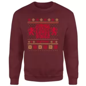 image of Harry Potter Gryffindor Christmas Christmas Jumper - Burgundy - L