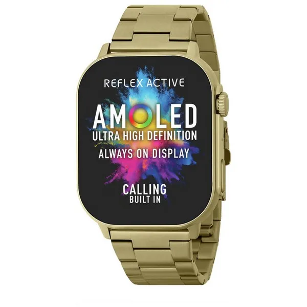 Image of Reflex Active XL Gold Coloured Strap Calling Smart Watch