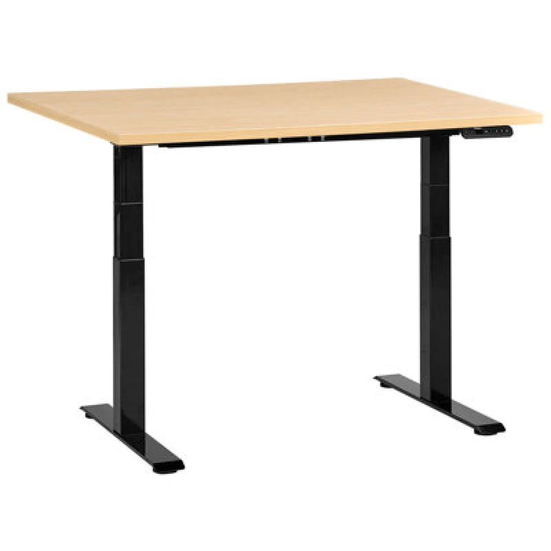 Image of Beliani Electric Adjustable Standing Desk Destines Black/ Light Brown 120 Cm 60 Cm