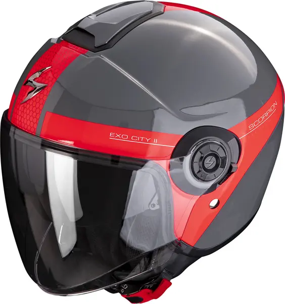 Scorpion Exo-City II Short Grey-Red Jet Helmet XL