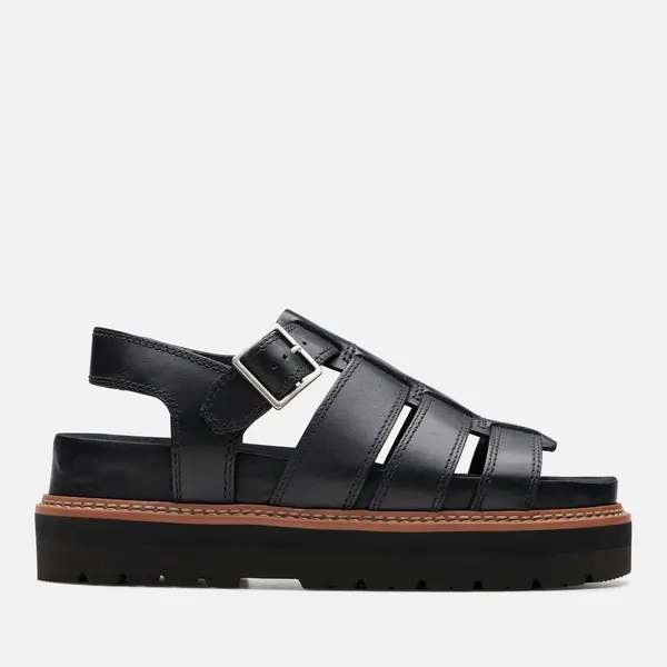 Image of Clarks Womens Orianna Twist Leather Sandals - UK 8 Black Sandals female 26176317 8