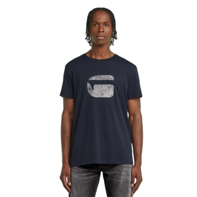 Image of G-Star T-Shirt G-Star Finger Print Burger Bleu Unisex M