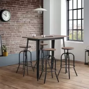 image of Grafton Bar Table with 4 Spitfire Stools Mocha