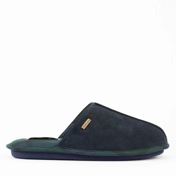 Image of Barbour Mens Foley Suede Slippers - Navy - UK 11