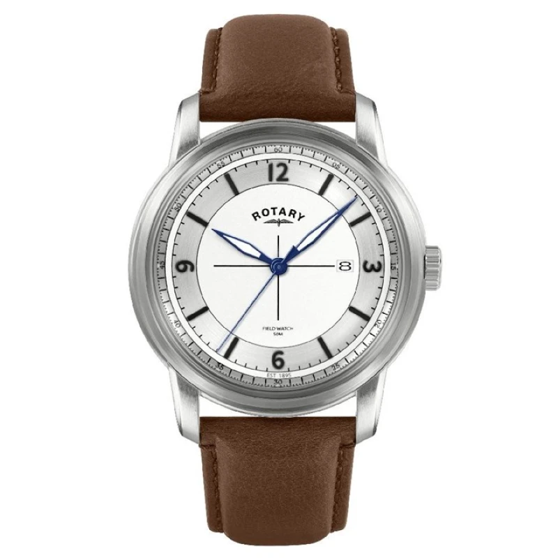 Image of Rotary RGS10005/06 Heritage Field Brown Leather Strap Watch - W13310