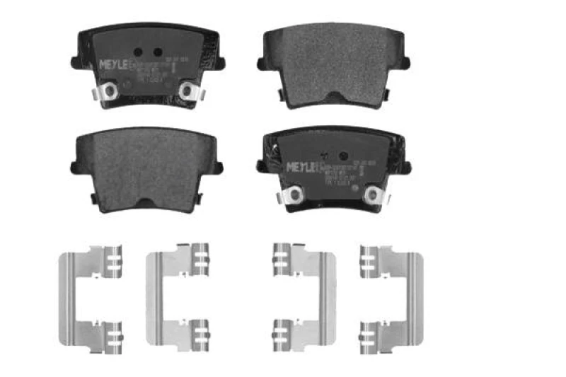 Image of MEYLE 025 241 6318 Brake pad set Rear Axle, with acoustic wear warning, Original Quality, with anti-squeak plate Brake Pad Set,disc brake (402)