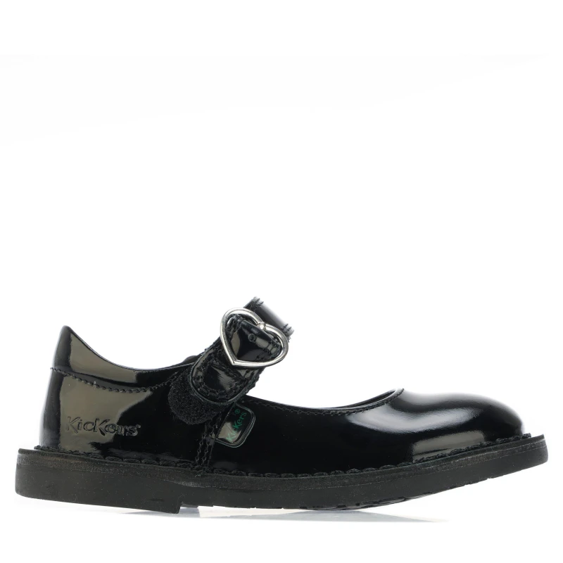 Image of Kickers Adlar Heart Patent Shoe Black female 8 infant