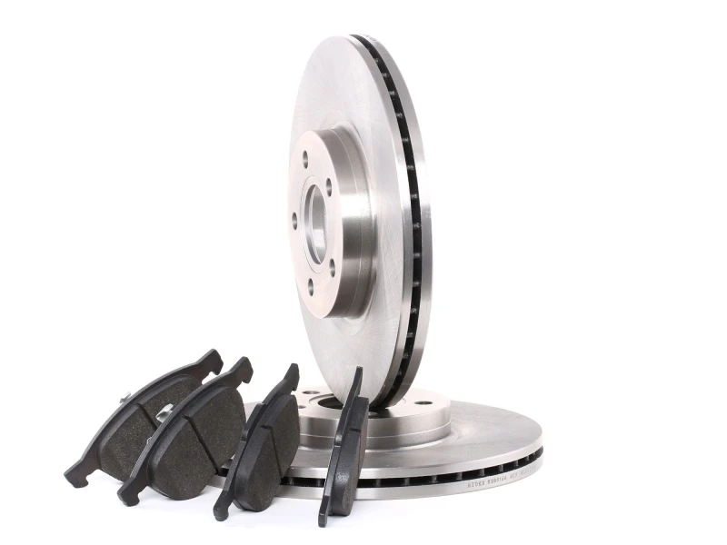 Image of RIDEX 3405B0062 Brake disc and pads set Front Axle, Brake Disc Type: Vented, excl. wear warning contact Brake Set,disc brakes (3405)