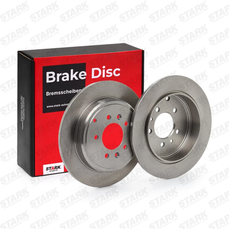 Image of STARK SKBD-0022287 Brake disc Rear Axle, solid, Cast Iron, Uncoated, Untreated, without bolts/screws Cast Iron Brake Disc (82)