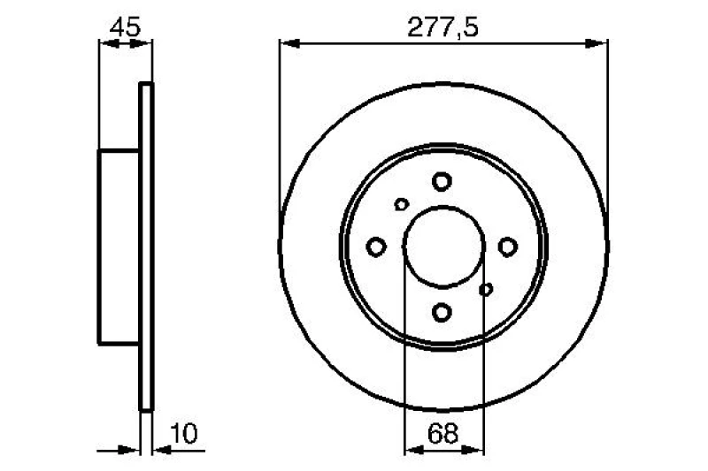 Image of Bosch 0 986 479 105 Brake disc Solid, Oiled Brake Disc (82)