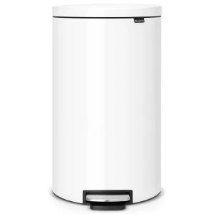 Image of Brabantia FlatBack+ Space Saving Pedal Bin 30 Litre White