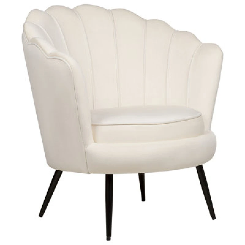 Image of Beliani Armchair Lovikka Velvet Off-White