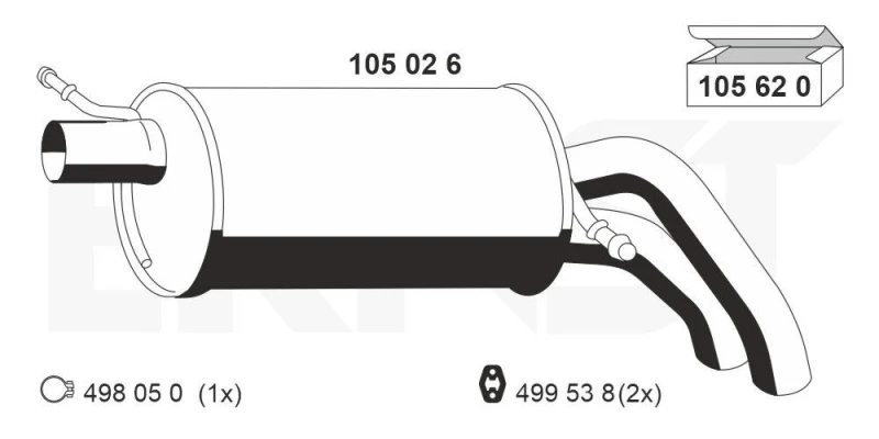 Image of Rear silencer ERNST 105026