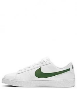 image of Nike Blazer Low Junior Trainer, White/Green, Size 3