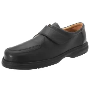 Image of Roamers Mens Superlite Wide Fit Touch Fastening Leather Shoes (11 UK) (Brown)