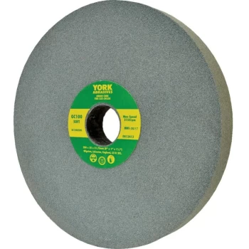 image of 200X20X31.75MM GC60JV Medium Silicon Carbide Bench Grinding Wheel - York