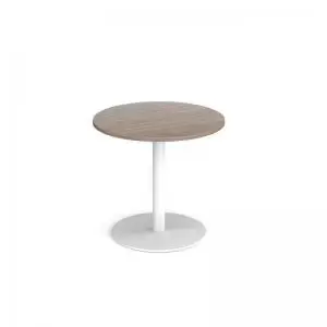 Image of Monza circular dining table with flat round white base 800mm -