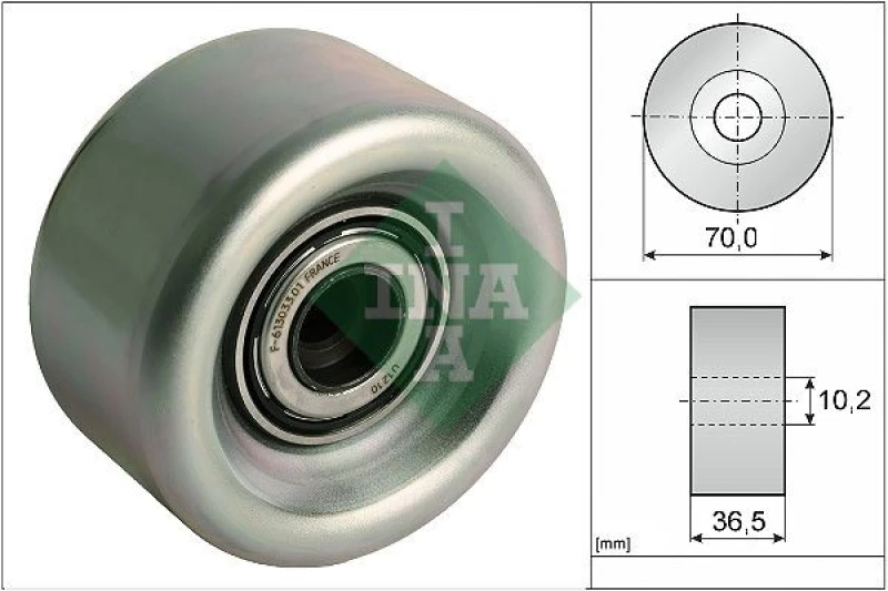 Image of Deflection / guide pulley, V-ribbed belt INA 532 0918 10