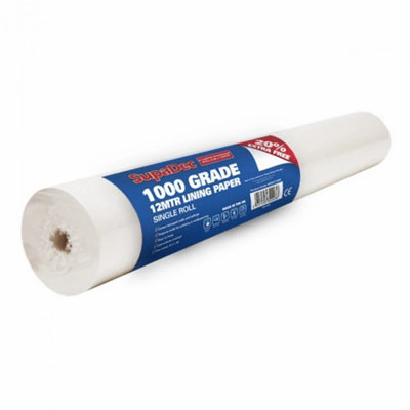 Image of Supadec Wallpaper Lining Paper 1000 Grade Wallpapering Base Liner 12M X 0.53M