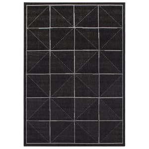Image of Asiatic Patio Rug - 80 x 150cm - Charcoal Squares