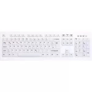 Image of Active Key AK-C8100F Medical Key USB Antibacterial keyboard German, QWERTZ, Windows White Suitable for DGHM/VAH sanitizing, Sealed silicone cover