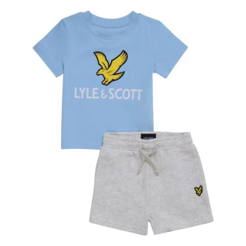 Image of Lyle and Scott Lyle & Scott Logo T Shirt Set - Sky Blue