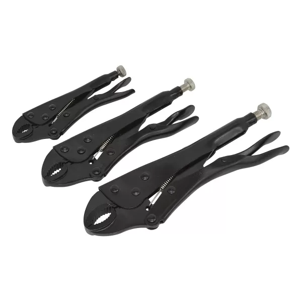 Image of Genuine SEALEY AK668 Locking Pliers Set 3pc Rust Resistant