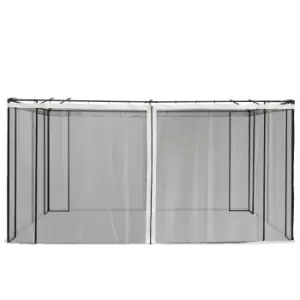 Image of Outsunny Universal Replacement Mesh Sidewall Netting for 10' x 13' Gazebos and Canopy Tents with Zippers, (Sidewall Only) Black