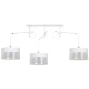Image of Emibig Monolit White Pendant Ceiling Light with Black, Gold Fabric Shades, 3x E-27