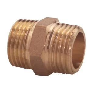 image of Plumbsure Brass Hex nipple Dia19mm