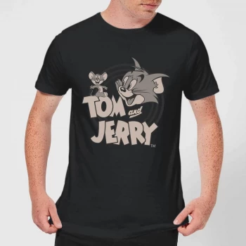 Image of Tom & Jerry Circle Mens T-Shirt - Black - 4XL - Black