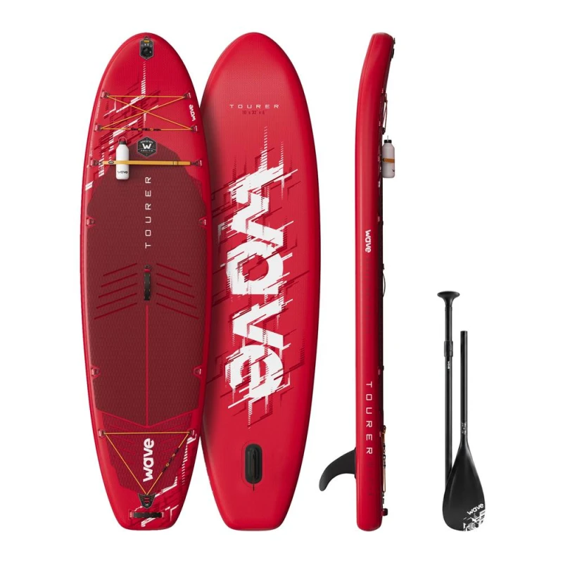 Image of Wave Sups Wave Tourer 3.0 SUP Inflatable Paddleboard in Red Size: 10ft Red Unisex 10ft