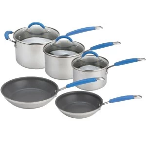 image of Joe Wicks Quick & Even Stainless Steel Pan Set - 5 Piece