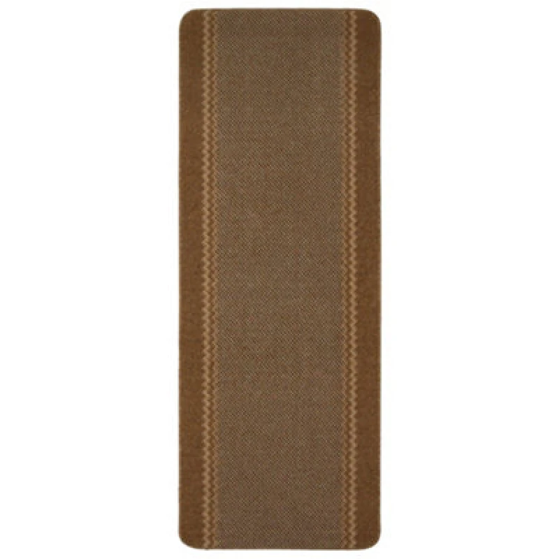 Image of THE RUGS Washable Designer Rugs & Mats Lined Bordered Design in Brown 116Br Size: 67cm x 180cm Brown Unisex 67cm x 180 cm