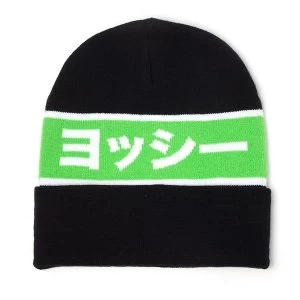 image of Nintendo - Yoshi Japanese Outline Unisex One Size Beanie - Black/Green