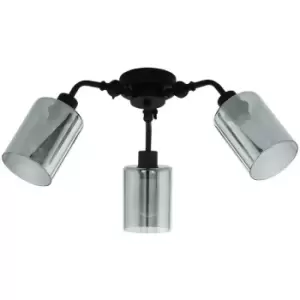 image of Netlighting Forestburg 3 Lamp Multi Arm Semi Flush Ceiling Light Black