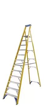 image of Werner 12 Tread Aluminium & Fibreglass Platform Step Ladder (H)3.41M