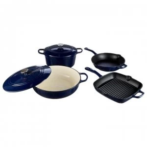 image of Linea Cast Iron Casserole Dish - Midnight Blue