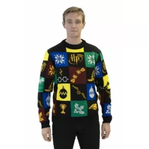 Image of Deluxe Patchwork Harry Potter Knitted Jumper Ex Ex Large