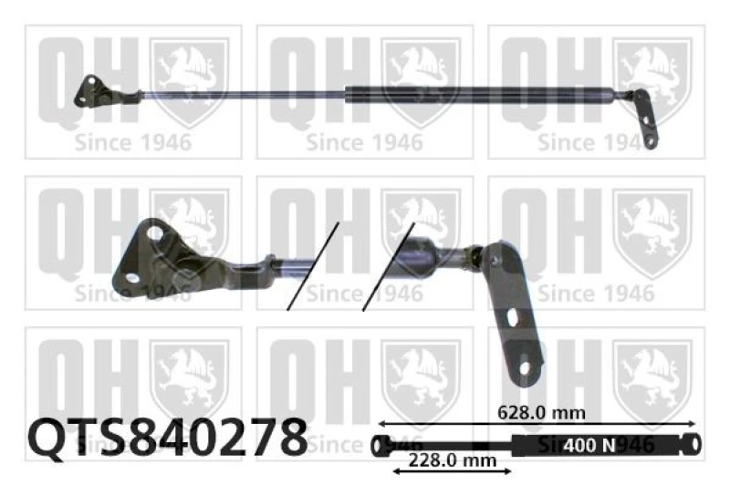 Image of QUINTON HAZELL Tailgate strut QUINTON HAZELL QTS840278