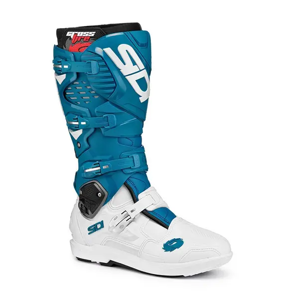 Image of Sidi Crossfire 3 SRS MX Boots White Petrol Size 43