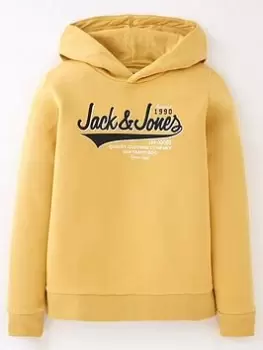 image of Jack & Jones Junior Boys Two Colour Logo Sweat Hoodie - Yellow