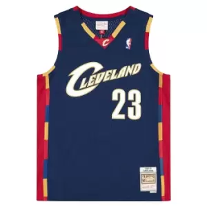 image of Mitchell And Ness Nba Cleveland Cavaliers 2008-09 Lebron James Swingman Jersey 2.0, Navy, Male, Basketball Jerseys, SMJYGS18156-CCANAVY0