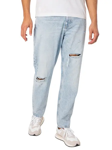 Image of Tommy Jeans Isaac Relaxed Tapered Jeans Light Denim 32W x 32L
