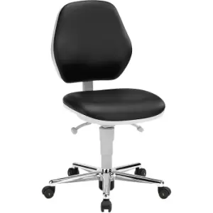 Image of bimos Cleanroom industrial chair, with castors, vinyl cover with permanent contact mechanism