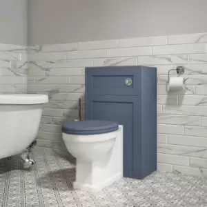Image of Baxenden Soft Close Wood Toilet Seat - Matt Blue