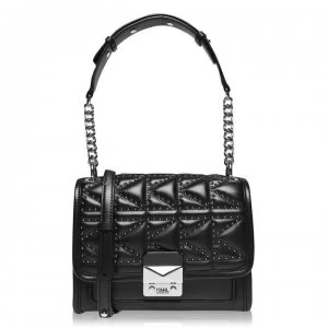 image of Karl Lagerfeld Kuilted Stud Shoulder Bag - A994 Black Nick